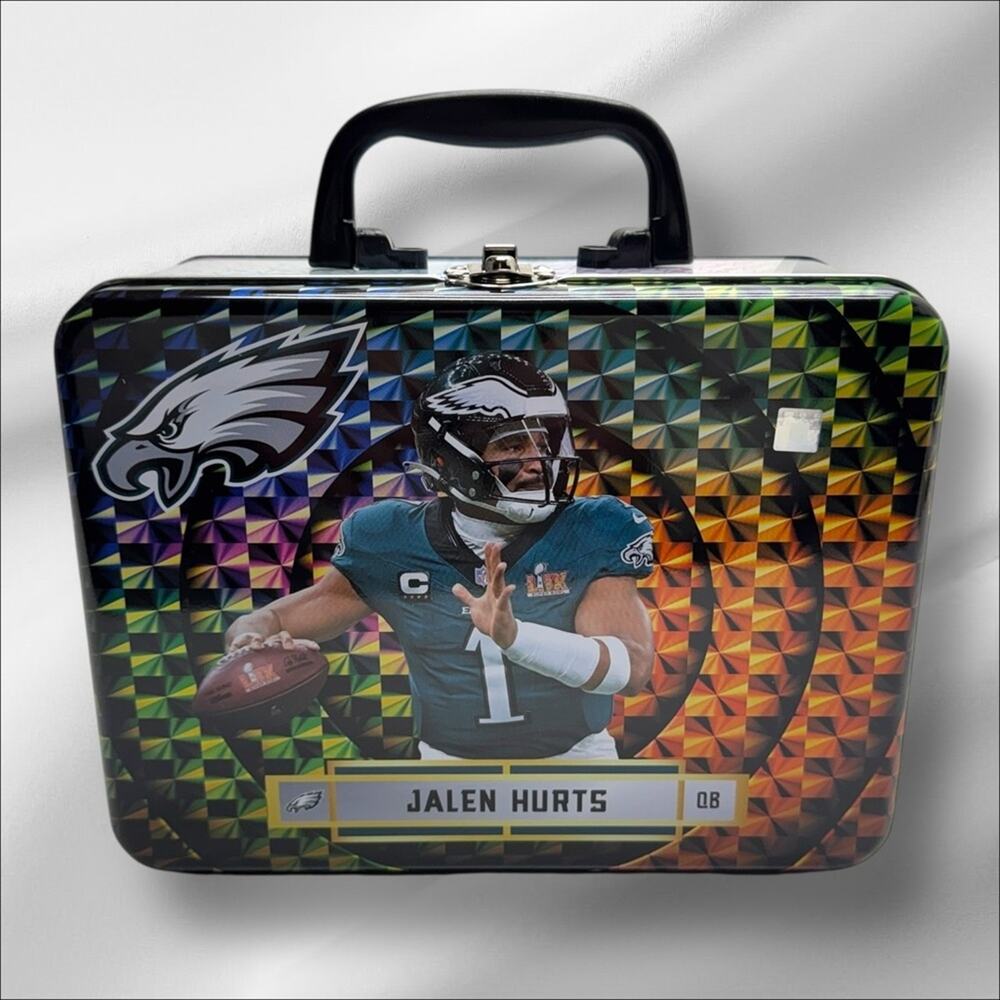 JALEN HURTS Philadelphia Eagles Themed Metal Lunch box Panini Revolution